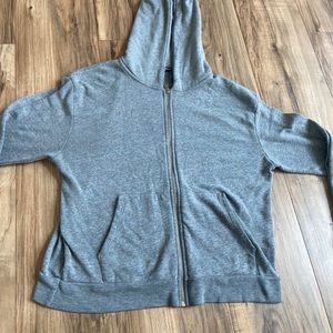 Grey zip-up Brandy Melville hoodie, perfect condition, one size